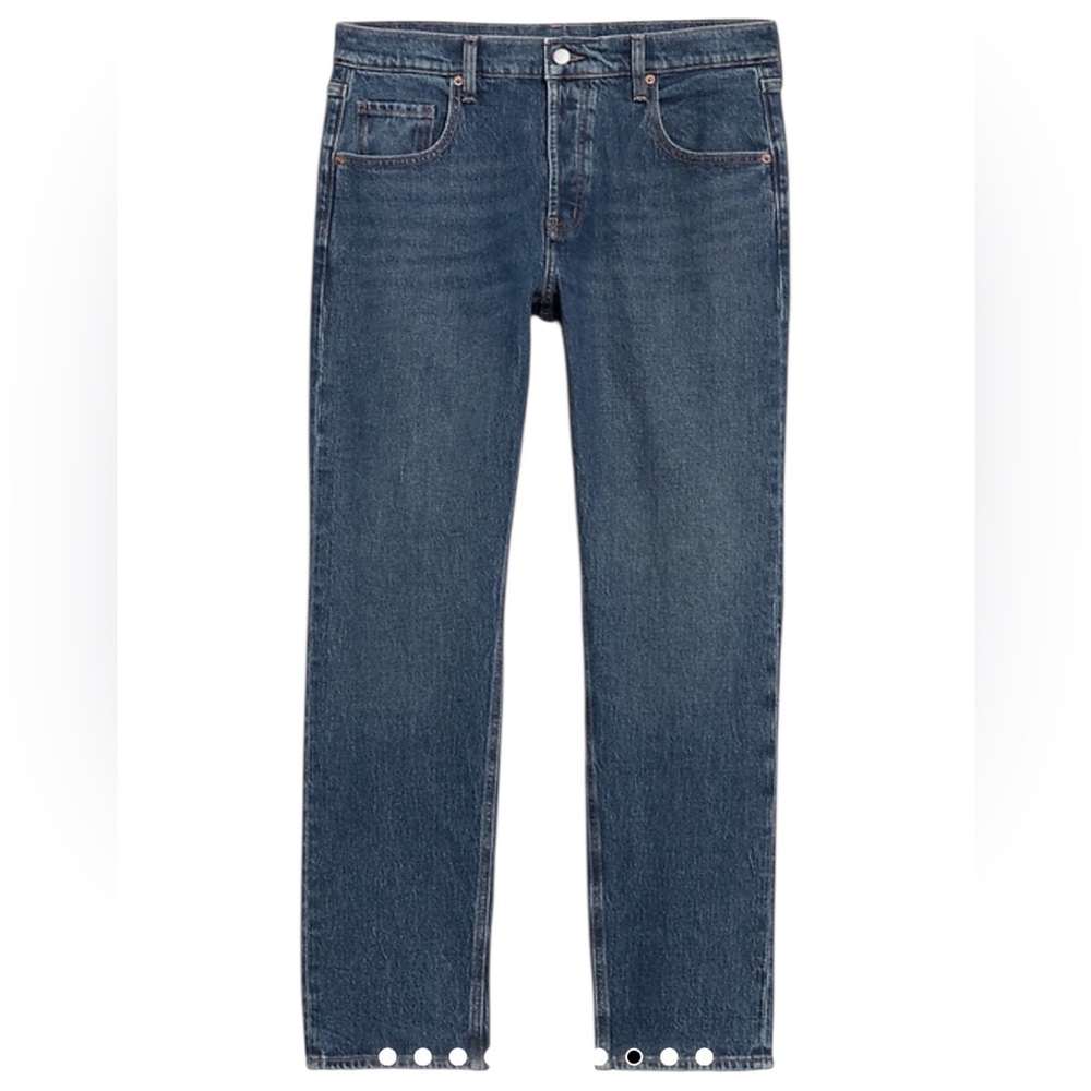 OLD NAVY WOMENS MID-RISE SLOUCHY STRAIGHT JEANS DARK WASH